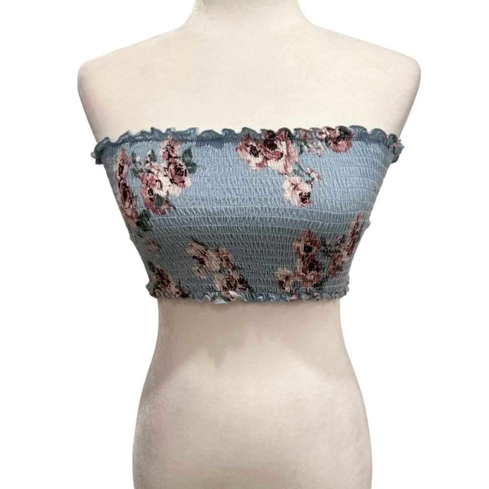 Charlotte Russe Blue & Pink Floral Bandeau Size M